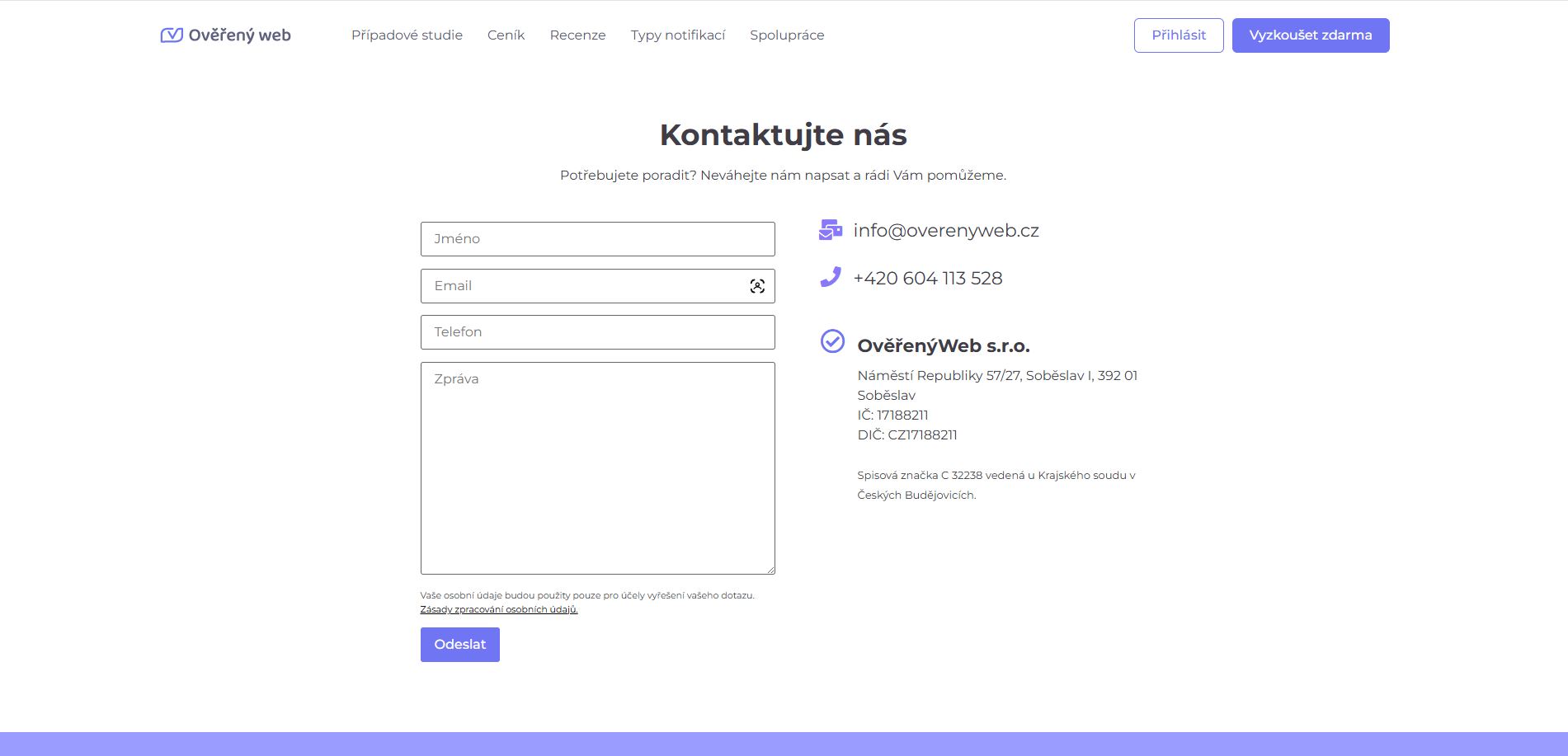 Ověřený Web Podpora