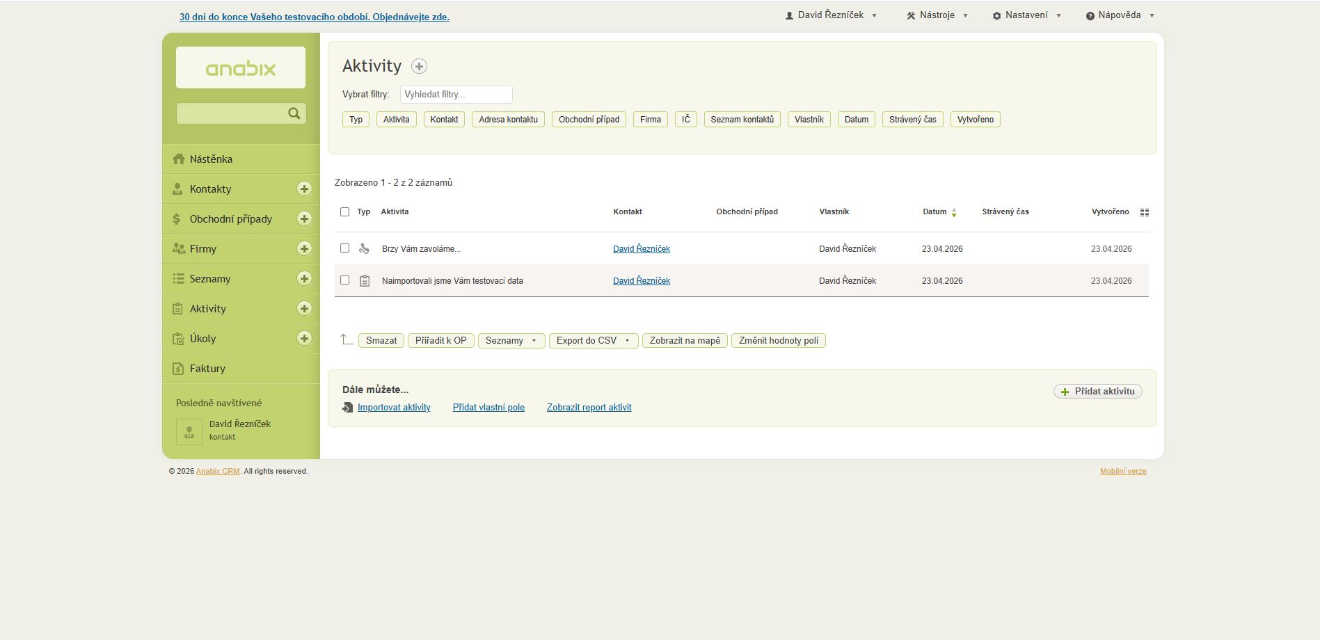 Anabix Crm Report Aktivit